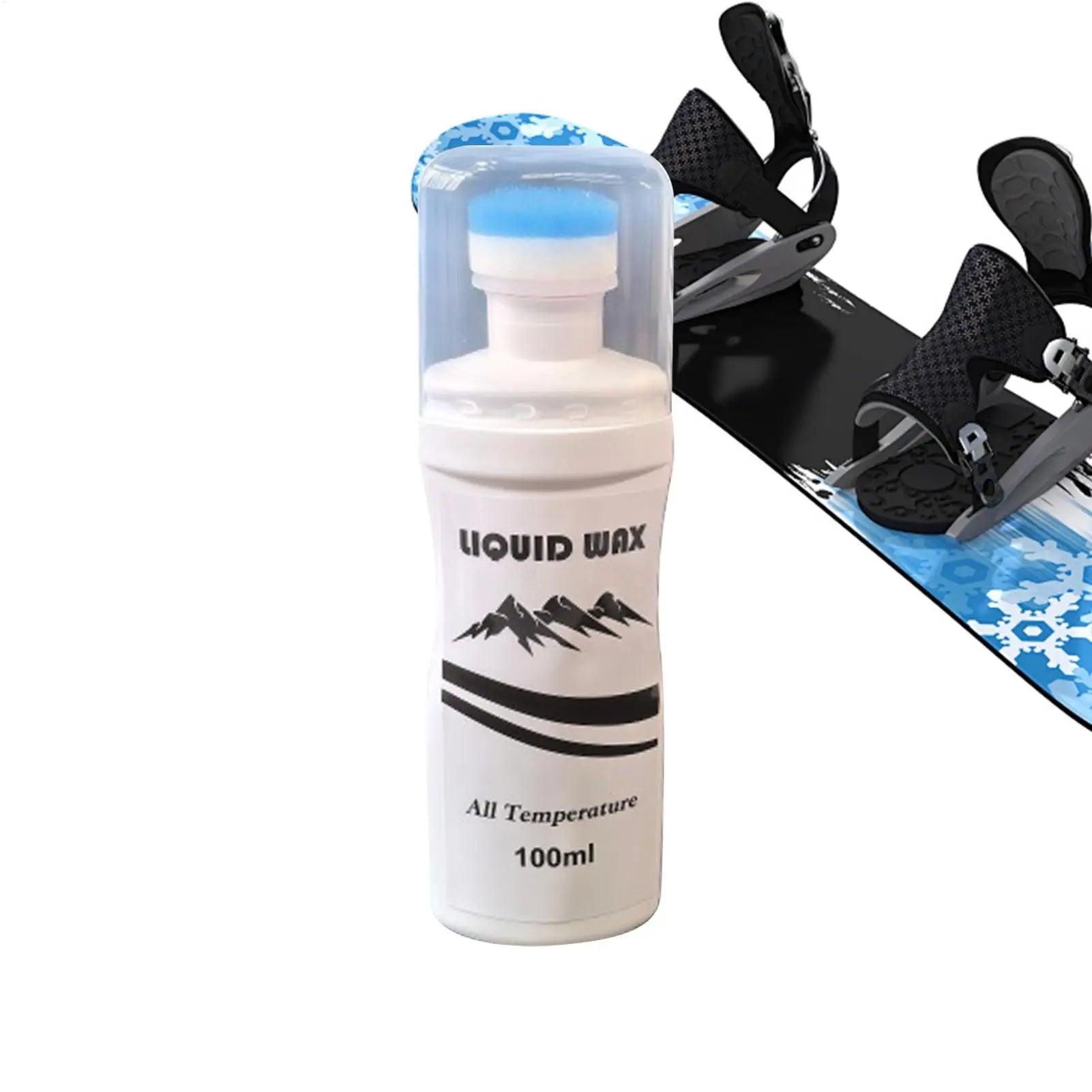 100ml Liquid Ski Wax with Applicator Long Lasting Glide & Protection for Skis & Snowboards, Easy Rub-On Formula for Home Tuning