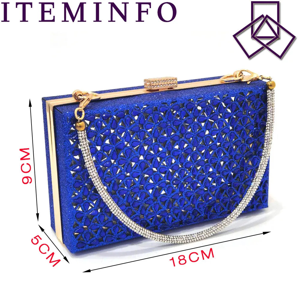 2023 Royal Blue Noble Three-Dimensional Bag With Elegant High Heels Shoes Italian Popular Design African Ladies Shoes Bag Set