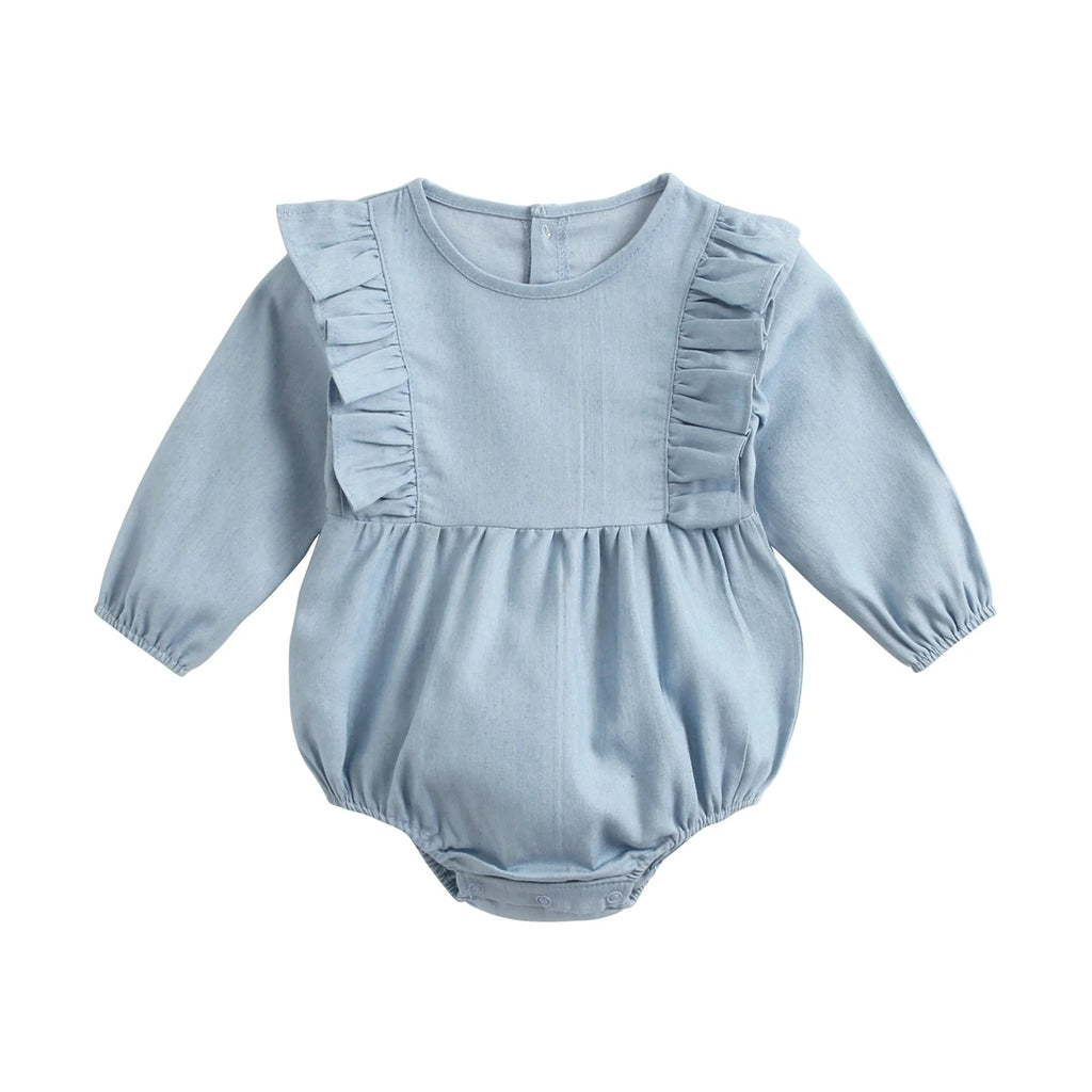 Sanlutoz Princess Newborn Baby Girl Bodysuits Long Sleeve Cotton Baby Clothes Flowers Plaid Cute