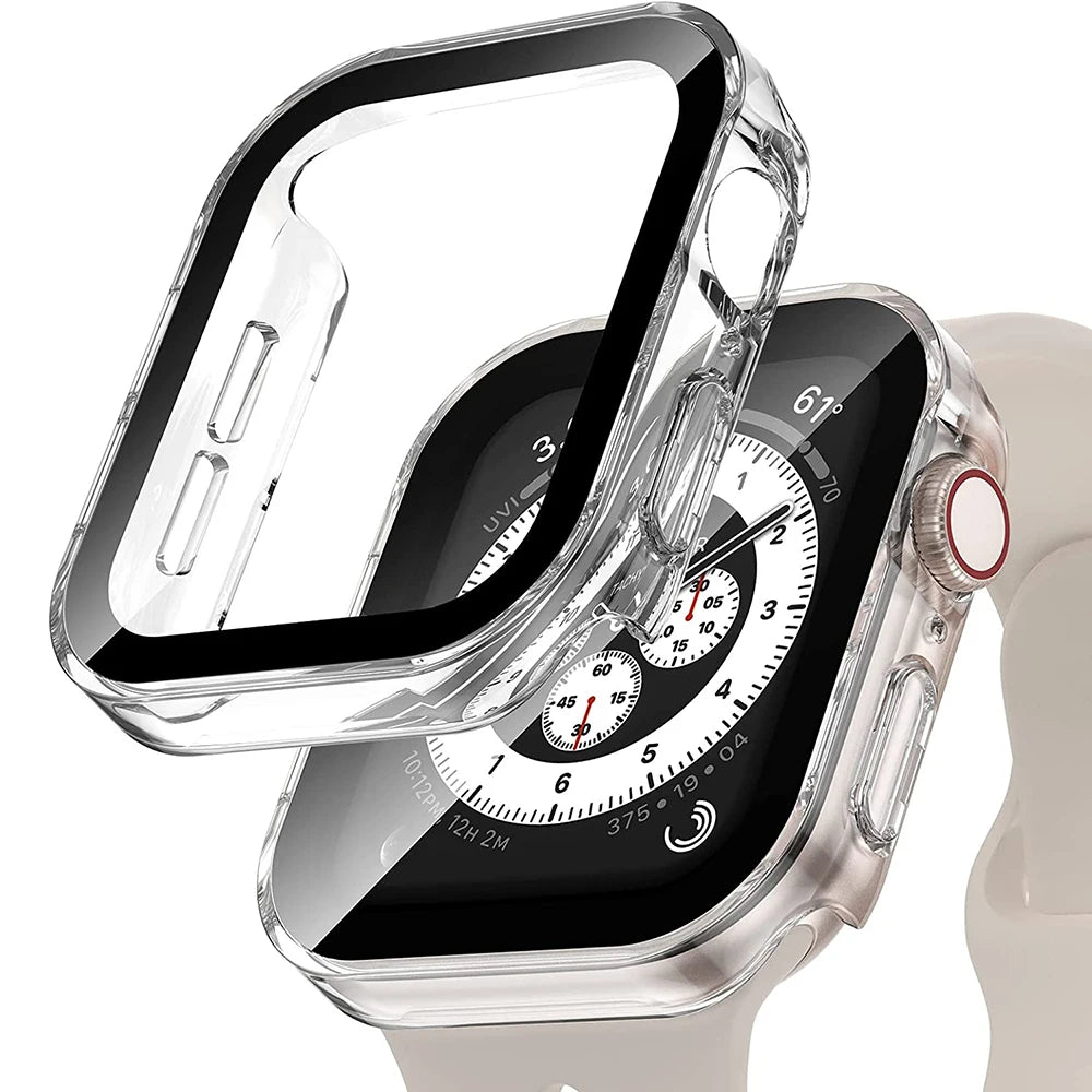 Waterproof watch case+glass for Apple Watch 40/41/42/44/45/46mm, Scratch-resistant protective case, for Series 11 10 987654 se