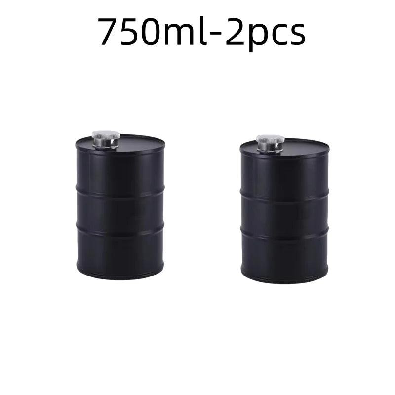 1Pc 25oz Water Bottle Drums Whisky  Portable Stainless Steel Hip Flask
