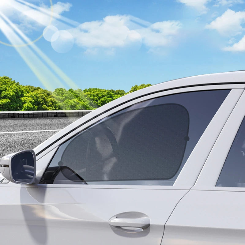 SEAMETAL Car Sun Shade Side Window Curtain Front Rear Window Sunshade Summer UV Blocking Suction Cup Car Sun Protection Curtains