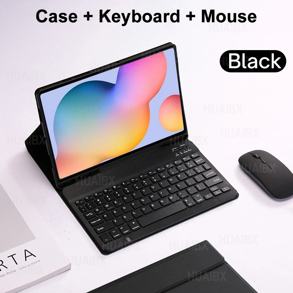 For Galaxy Tab S6 Lite 10.4 Inch Case with Keyboard, Detachable Keyboard Cover for Samsung Tab S6 Lite SM-P610 P613 P615 P619