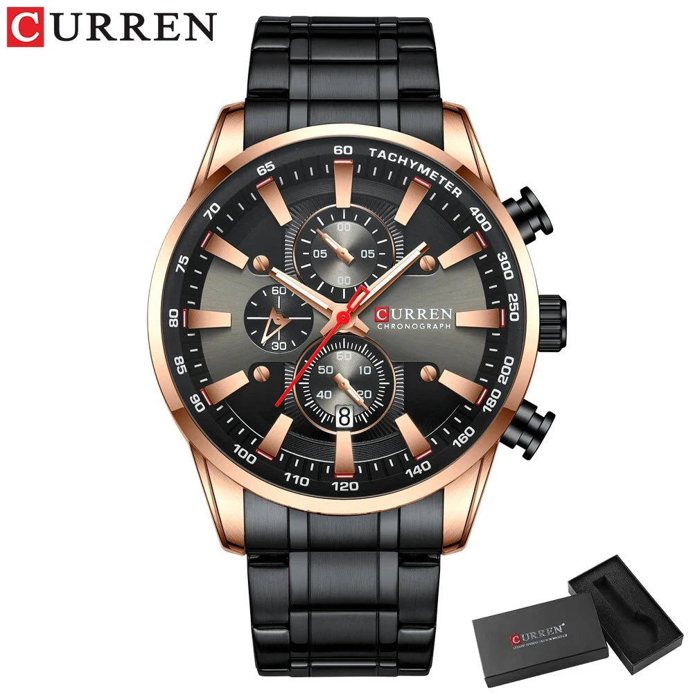 Men six-pin multifunctional quartz watch Waterproof round calendar wristwatch Sport Waterproof Wrist Chronograph Date Watches