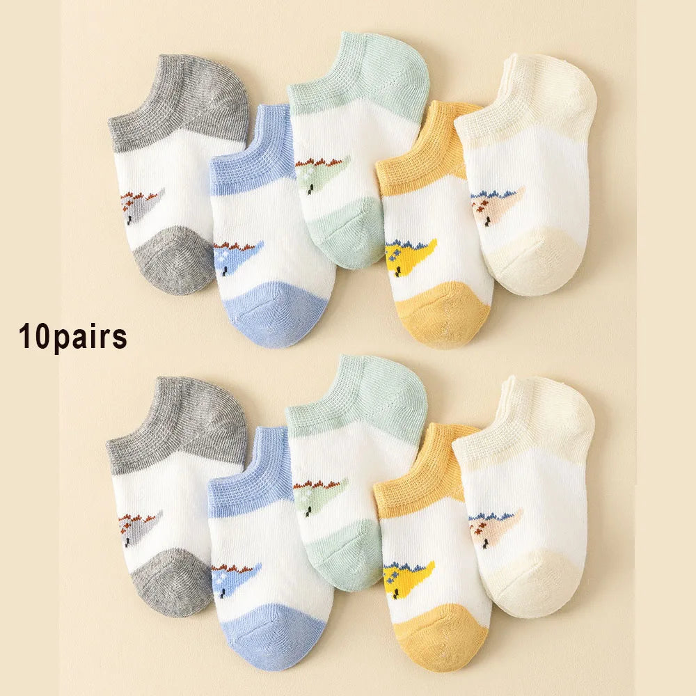 5/10 Pairs Baby Socks Ankle Socks Low Cut Short Socks for Boys and Girls Four Seasons Comfortable Breathable Cute