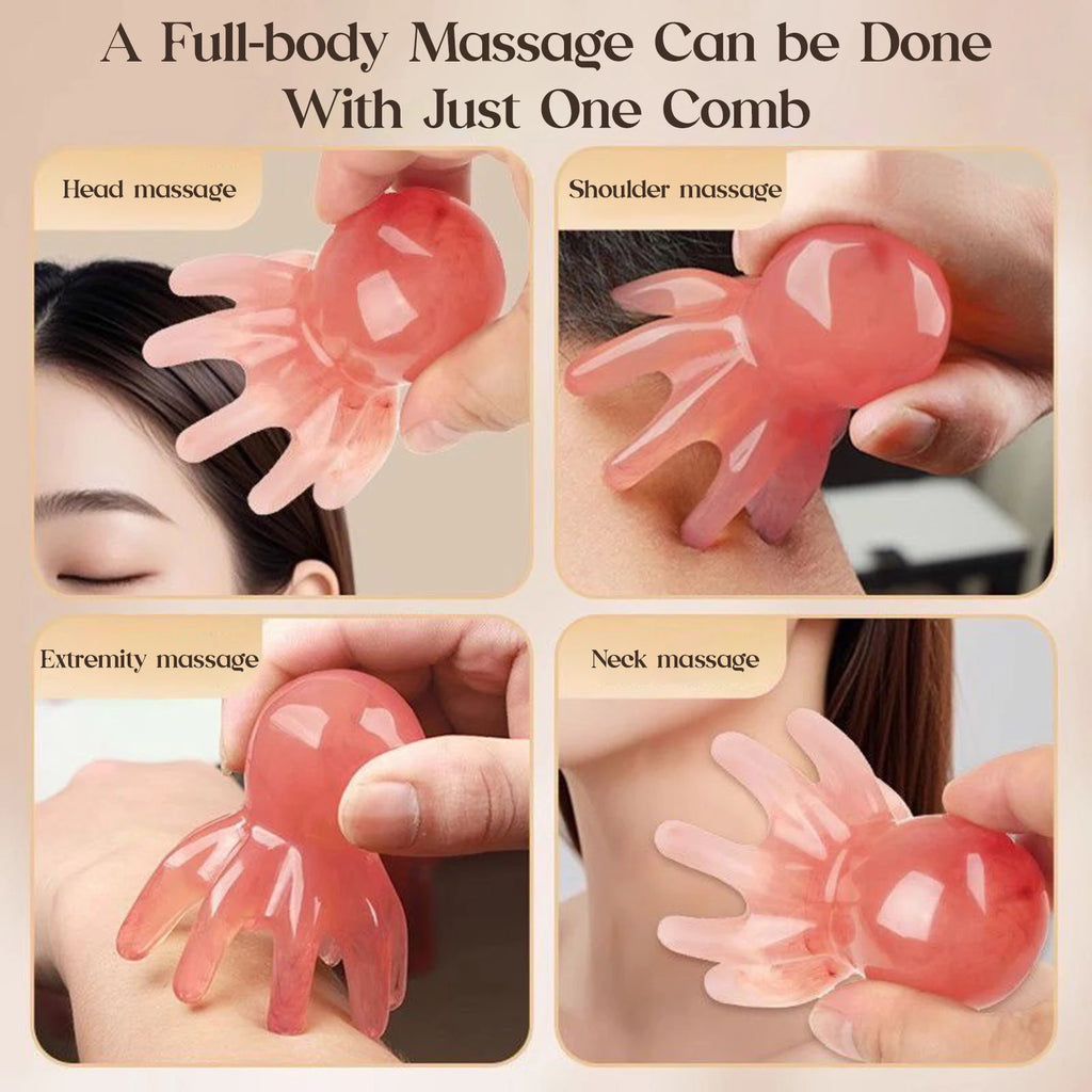 Octopus Shape Scalp Massage Comb 8-Tentacle Head Scratcher Comb Portable for Home Office Massage