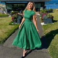 Elegant Polka Dot Long Dress Women's High Waist A-line Maxi Dresses Evening Party Summer Holiday Resort Blue Black Green White