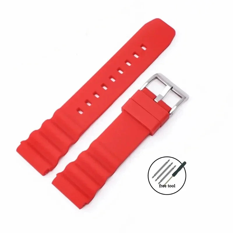 Silicone Watch Band 20mm 22mm For Rolex SUBMARINER Waterproof Diving Bracelet For Citizen For Seiko SKX007 SRP777J1 Sports Strap
