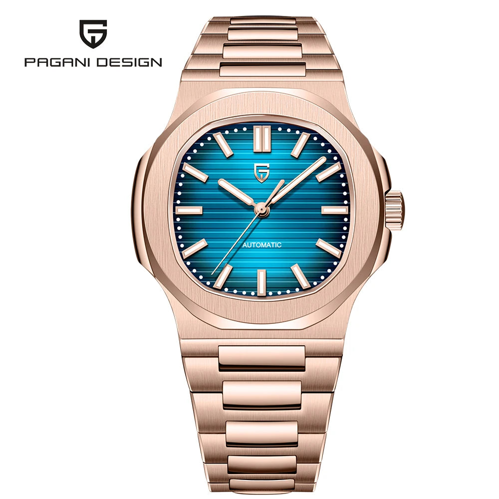 PAGANI DESIGN New Men's Watches Luxury Rose Gold Automatic Watch For Men Mechanical Wristwatch Waterproof AR Sapphire Clock 2026