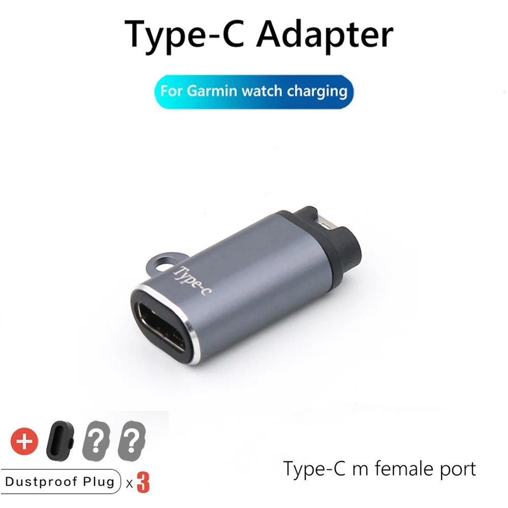 Type C/Micro USB/iOS Charging Portable Adapter For Garmin Fenix 8 7 7S 7X 6 6S 6X 5 5S 5X Venu 2 Smart Watch Charger Converter