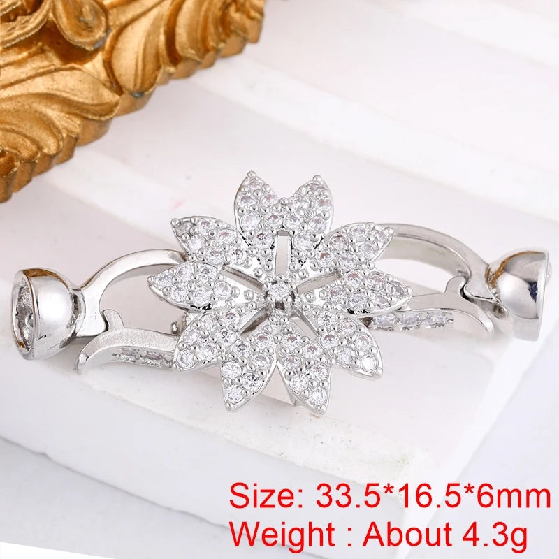 Juya 18K Gold Plated Decorative Fasteners Connector Locks Pearls Clasps Accessories For DIY Needlework Beads Jewelry Making