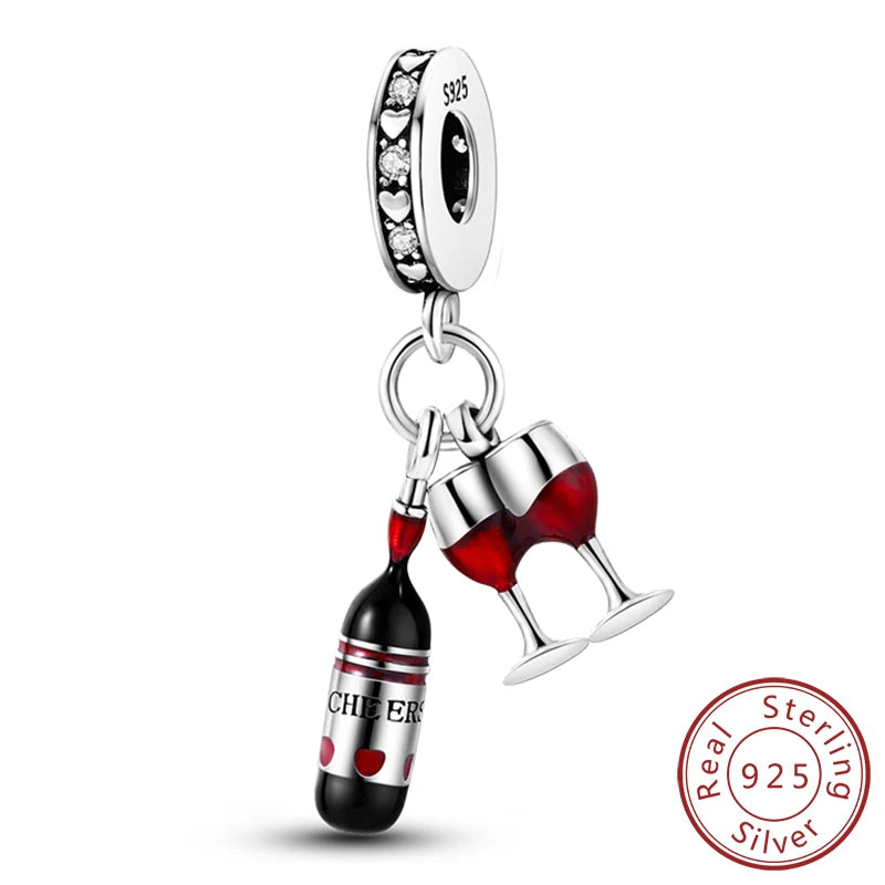 Hot Sale Charm Bead Pendant 925 Sterling Silver Firefly Love Heart Cats Dogs Sunflower Charm for Bracelet Women DIY Jewelry Gift