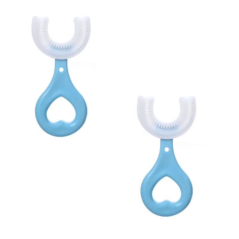 Children U-Shape Toothbrush 360-Degree Oral Cleaning Kids Tooth Brush Soft Million Nano Bristle Silicone Baby Finger Teether