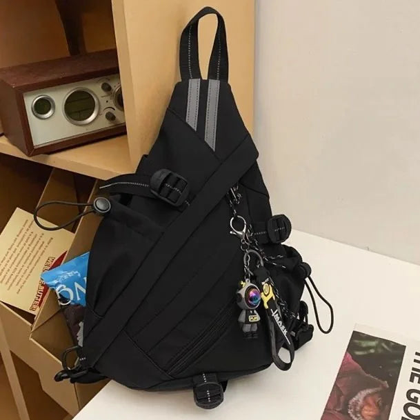 2024 Techwear Style Hip Hop Sport Motorcycle Backpack Men Women Multifunction Waterproof Travel Single Shoulder School Bag