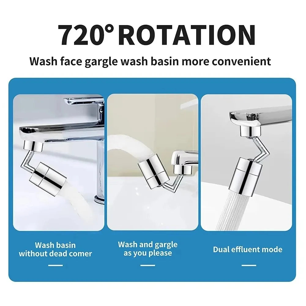 720° Universal Rotating Faucet Aerator Splash Proof Water Saving Extender ABS Bathroom Sink Nozzle Adapter Multi-D