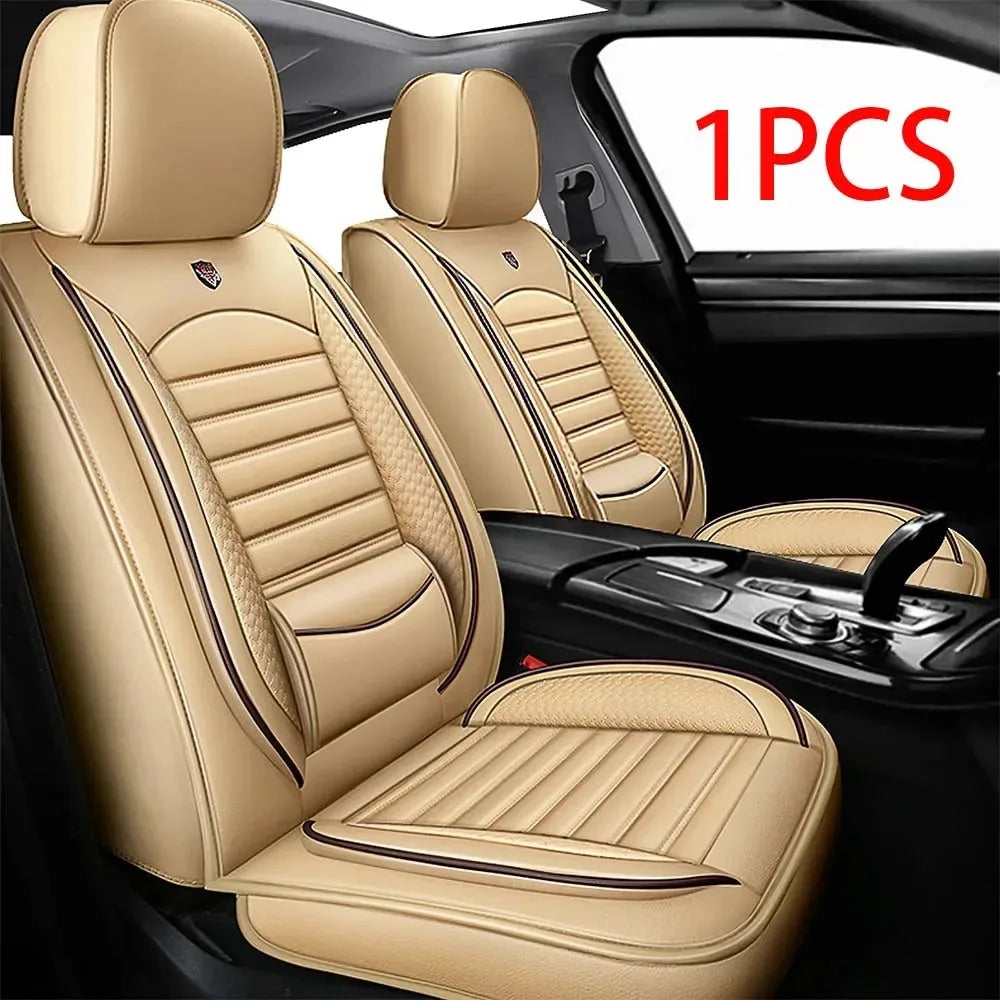 Universal Leather Car Seat Covers for SUVs  Sedans Trucks Breathable Elegant Easy-Clean Comfortable Fit Airbag Port Waterproof