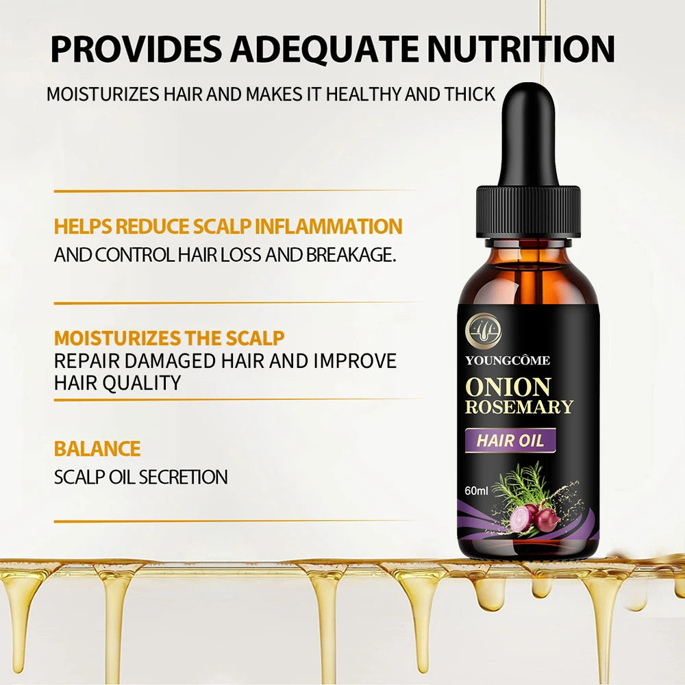 Hair Care Essential Oil Onion Rosemary Peppermint Fortified Oil Nourishing Split Dry Organic Hair Care Improving Hair Quality
