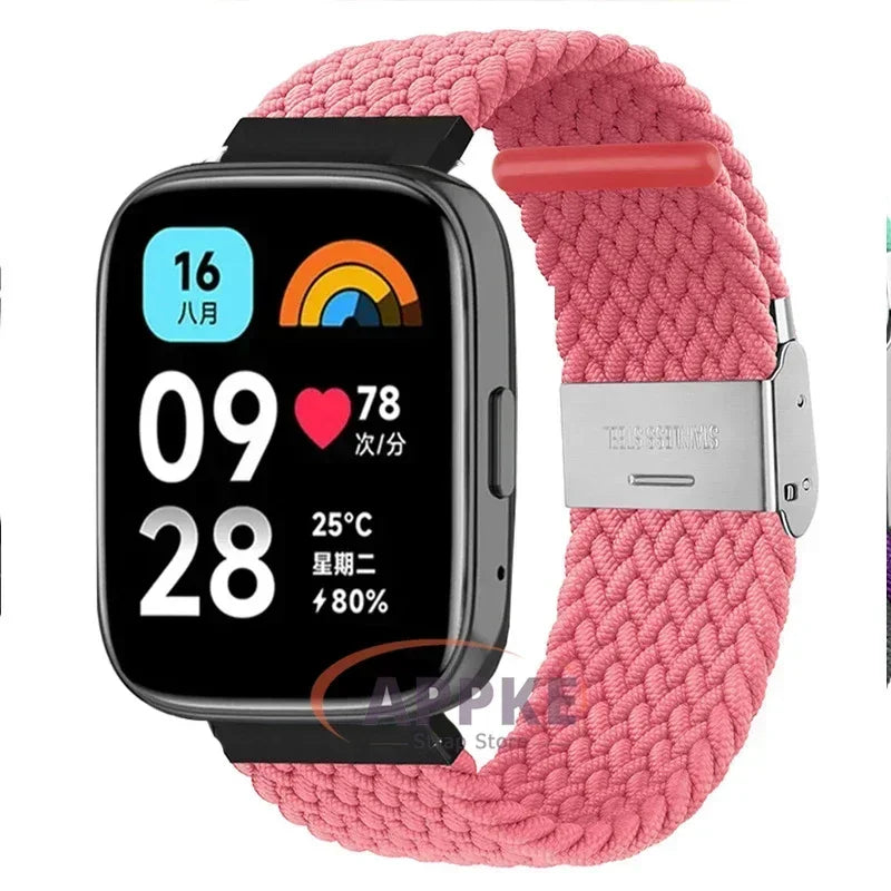 Elastic Braided Strap For Redmi Watch 5/3 Active Watchband Nylon Adjustable Quick Release Bracelet For Redmi Watch 3/5 Lite