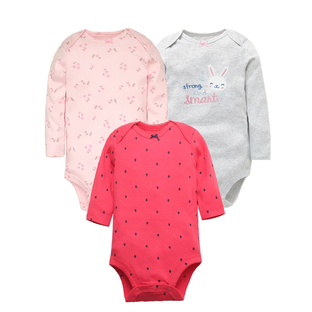 Spring Autumn Baby Bodysuits 3/4/5PCS Long Sleeve Baby Boy Girl Clothes 100% Cotton Newborn Body Infant 0-24Month Bebe Jumpsuit