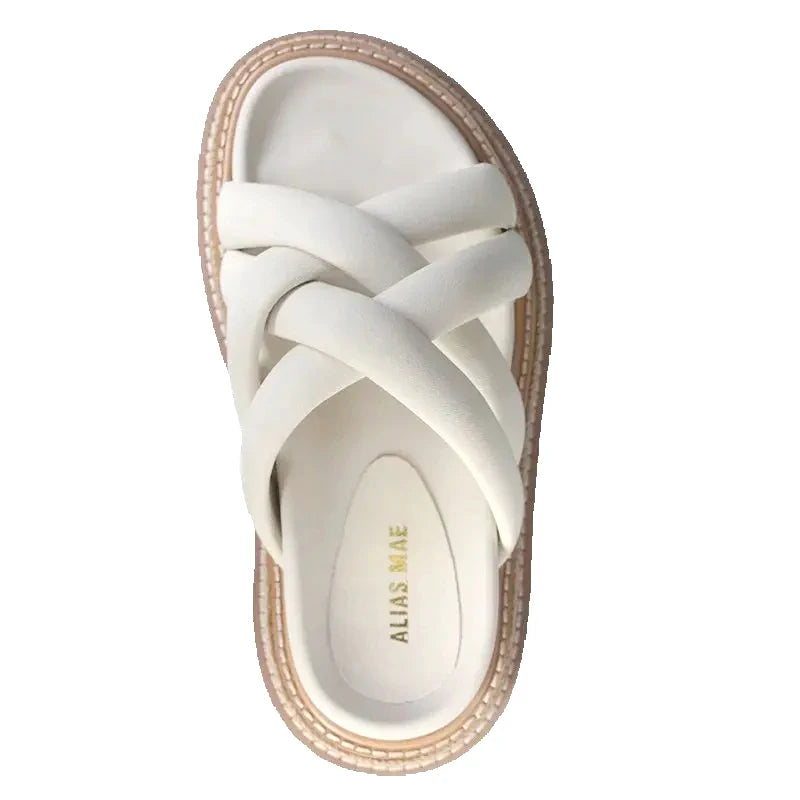ALIAS MAE 2026 Summer Classic Leather Braided Cross Strap Women's Minimally Increased Height Thick Bottom Sandals