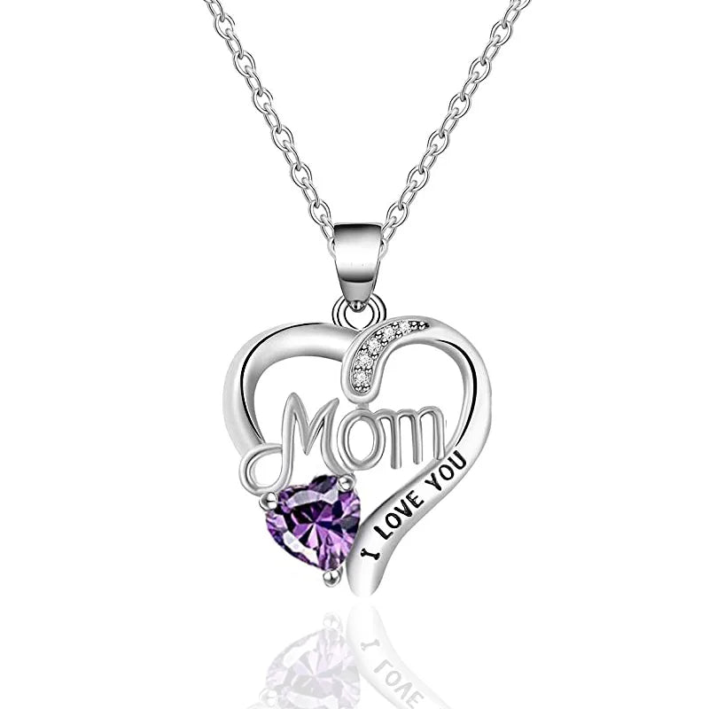 Huitan Silver Color Heart Pendant Necklace Female Anniversary Party Bright Zirconia Accessories Delicate Mom's Day Gift Jewelry
