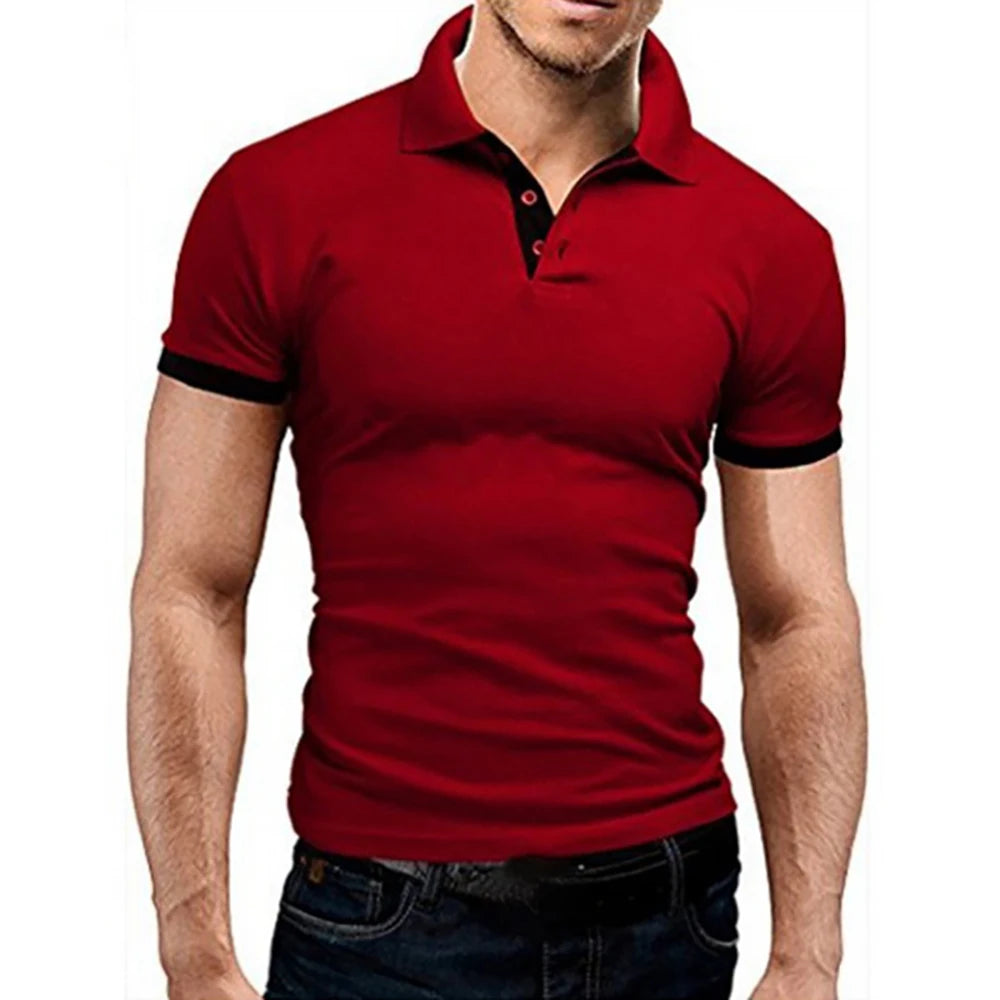 Summer New Men's Collar Hollow Short-sleeved Polo Shirt Breathable Business Fashion T-Shirt Male Brand Clothes