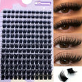 DIY Clustered False Eyelashes, 14 Rows of Mink Fur Imitation Real and Fake Eyelashes, D-Roll 9-16mm Mixed Natural Eyelash Extens