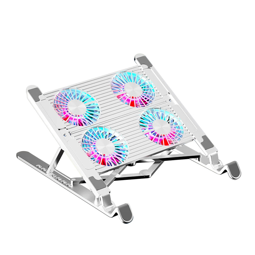 Laptop Cooling Fan with 2/4 Fans Silent Gaming Laptop Cooler Fan RGB 7 Height Portable Laptop Holder for 11-17.3 Inch Laptops