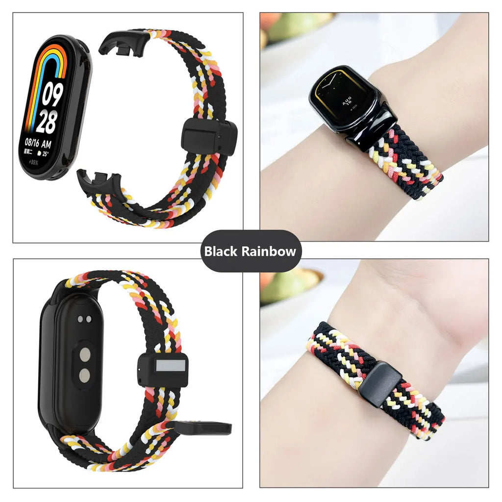 Suitable for Xiaomi Band 8 Wristband, Nylon Braided Strap, Magnet Buckle, Luxury Personality, Mi Band 8 Replacement Strap