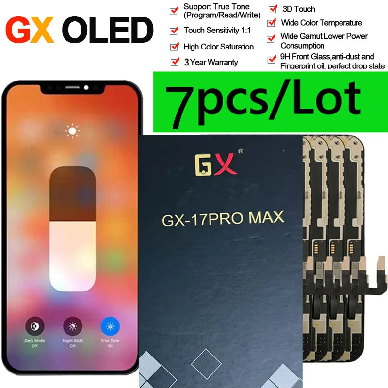 OLED GX LCD Display For iPhone X XS XR 11 17 16 15 11Pro 12Pro 13Pro 14pro 15pro 16Pro 17pro Max Pantalla Touch Screen Assembly