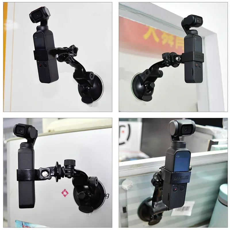 Gimbal Car Bracket Car Suction Cup Stable Mount Holder with Adapter Clip for DJI Pocket 3 Osmo Pocket 1/ 2 Camera  Accessories