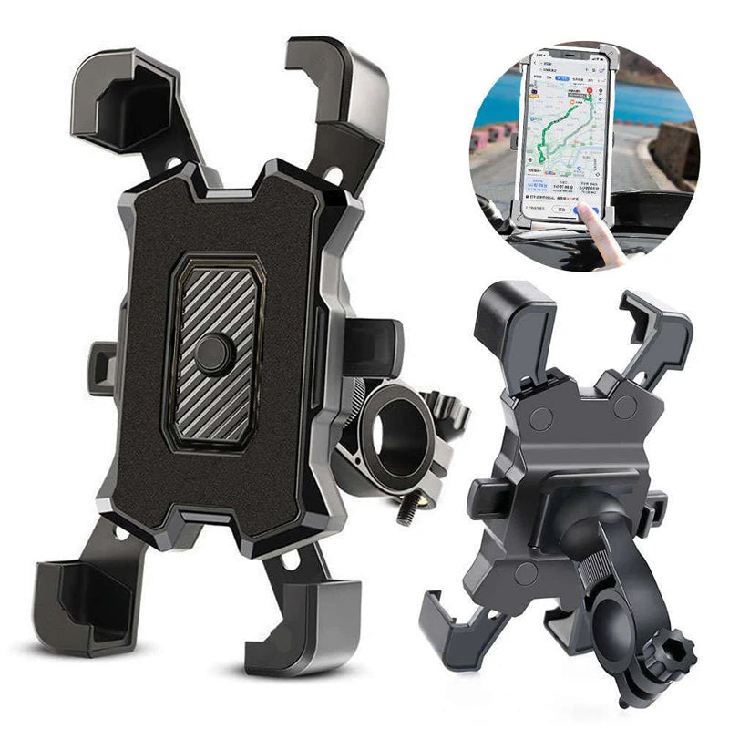 360° Rotatable Bike Phone Mount Universal Handlebar Phone Cradle Shockproof Phone Holder Compatible with 4–7 Inch Smartphones