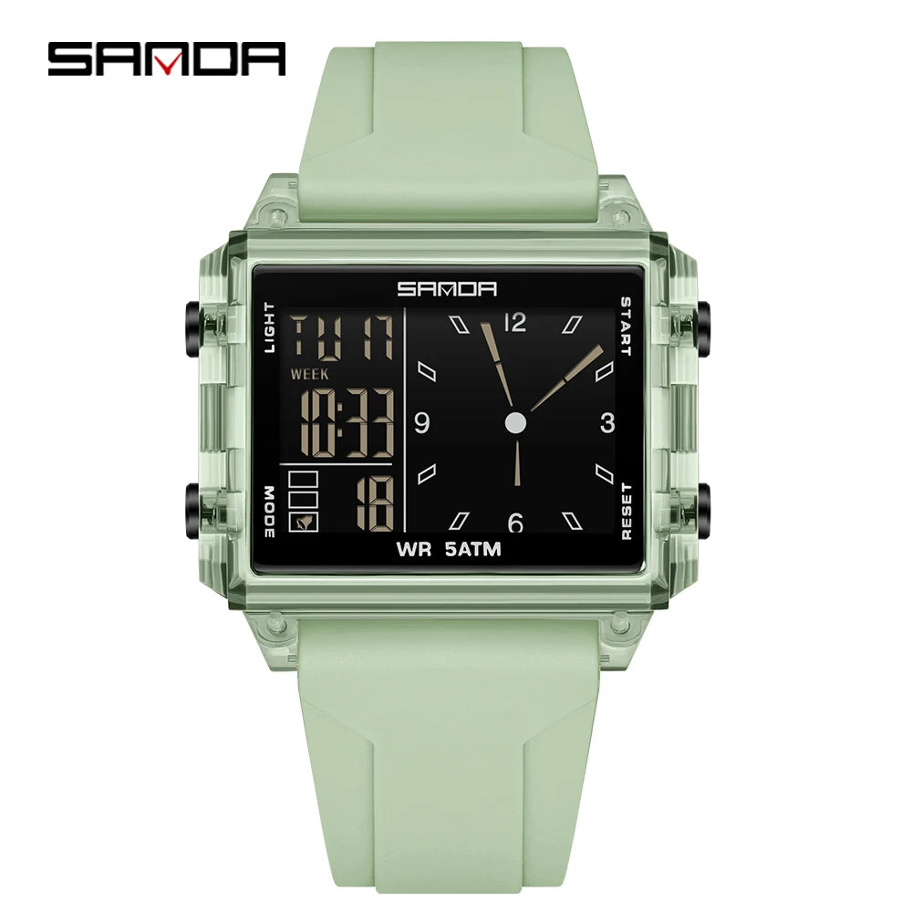 Fashion SADNA New 6273 Women's Electronic Watch Multifunctional Sports Waterproof LED Timing Student Electronic Watch