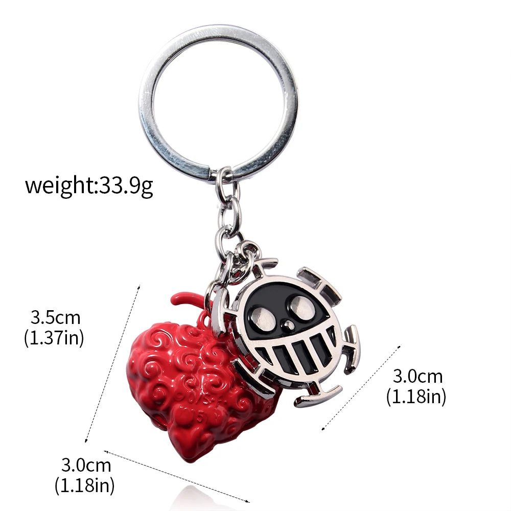 One Piece Luffy Straw Hat Keychain Rotatable Zoro Skull Metal Pendant Role-Playing Decorative Accessories Fan Jewelry Gift