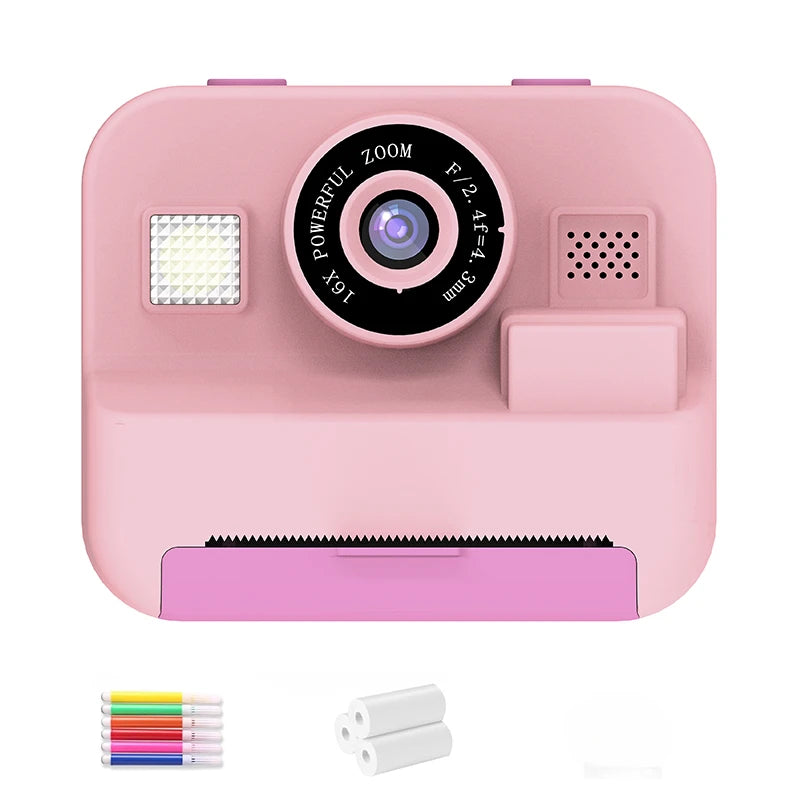 Educational Thermal Instant Print Camera With 32G Card, 1080P Children Mini Digital  Video Camera for Kids Learning  Development
