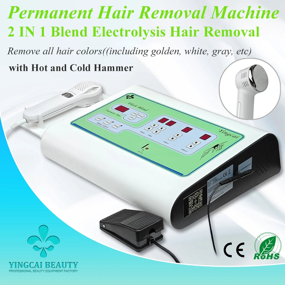 2 in 1 Electrolysis Hair Removal Machine Painless Permanent Hair Remove Machine for Women Men Bikini Body Home Salon Use