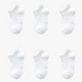 6 Pairs 1-12T Children Cotton Socks Spring Summer Boys Girls Mesh Thin Breathable Solid Ankle Socks Black White Grey Kids Socks