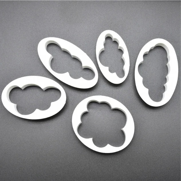 5Pcs/set Fondant Cutter Cloud Plastic Cake Cookie Biscuit Cutter Fondant Mold Fondant Cake Decorating Tools Sugar Craft