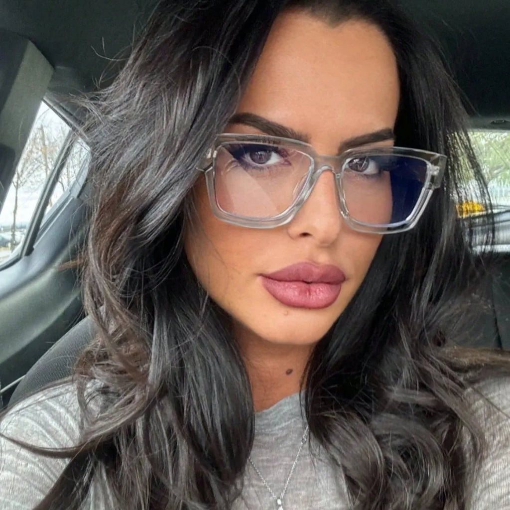 Retro Square Concave Anti-blue Light Glasses, European And American Fashionable Texture Thick-rimmed Eyeglass Frames 8539