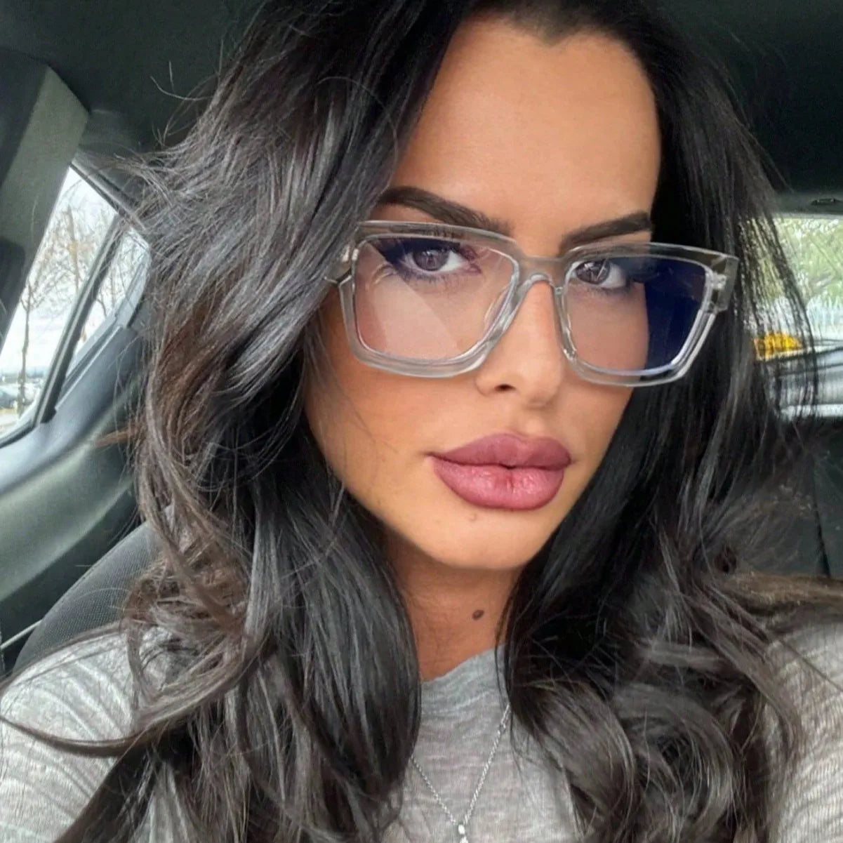 Retro Square Concave Anti-blue Light Glasses, European And American Fashionable Texture Thick-rimmed Eyeglass Frames 8539
