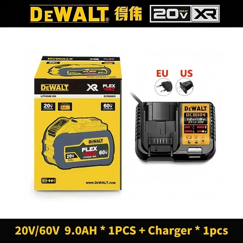 DeWalt Original 20V 60V 6Ah 9Ah MAX Battery Power Tool Replacement for DeWalt DCB184 DCB182 DCB205 DCB200 18Volt 20v Battery