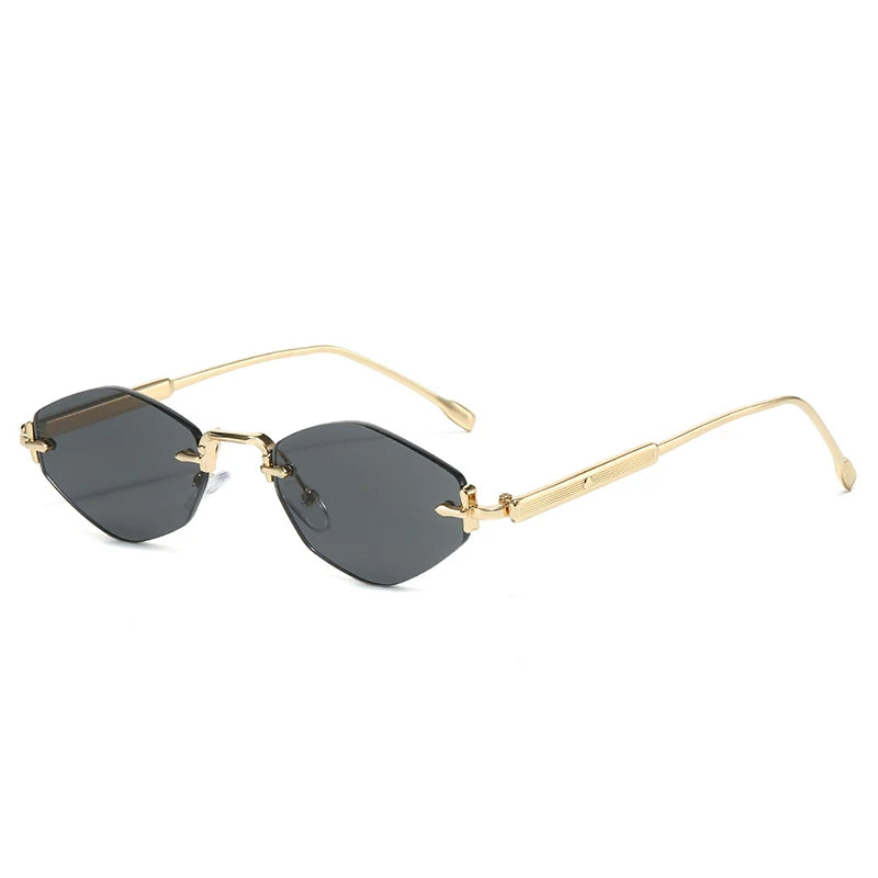 DDDLONG Retro Fashion Rimless Punk Y2k Sunglasses Women Men Sun Glasses Vintage UV400 Outdoor Shades D713