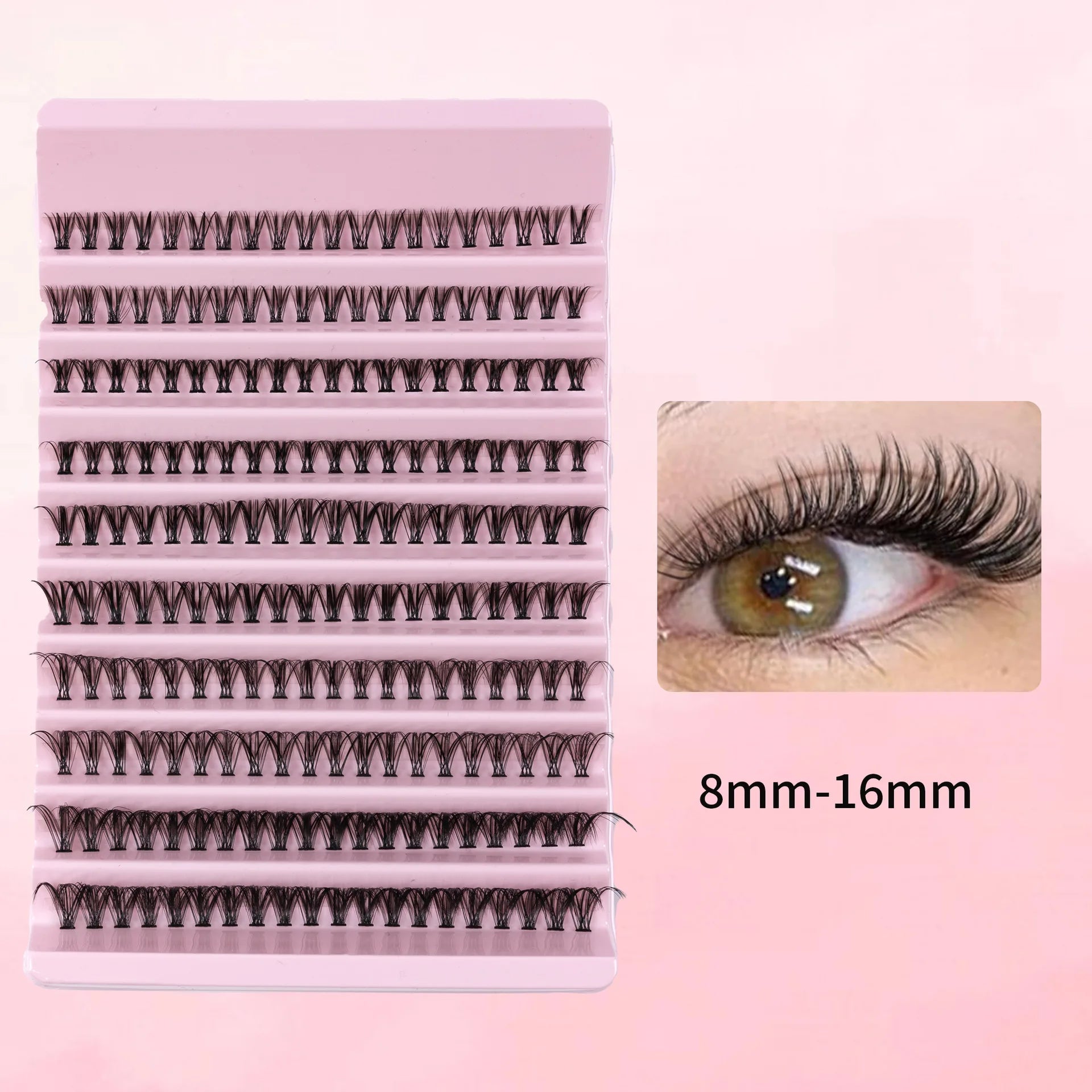 MIAOJIE 200pcs 30D Cluster False Eyelashes Set, DIY Eyelash Extensions, 0.05mm Thickness, D Curl, Mixed Lengths 8-16mm