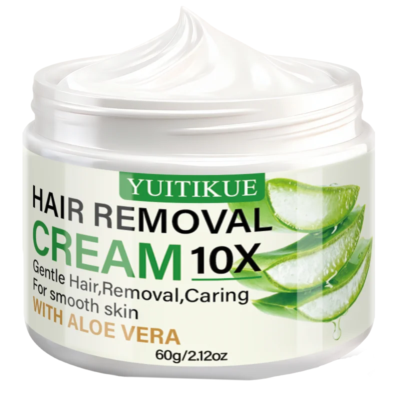 YUITIKUE Aloe Vera Hair Removal Cream, 60g Gentle 10X Hair Removal Cream for Smooth Skin Care
