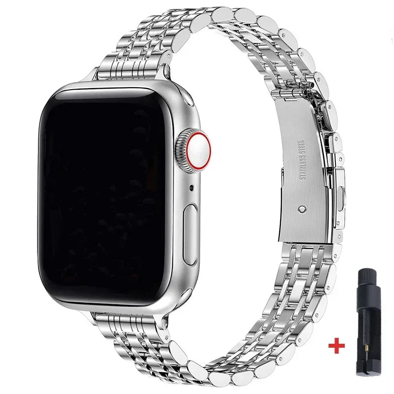 Stainless Steel Strap For Apple Watch Ultra 2 Band 49mm 42 44mm Metal Bracelet iWatch Series 10 46mm 9 8 7 6 SE 5 4 3 45mm 41mm