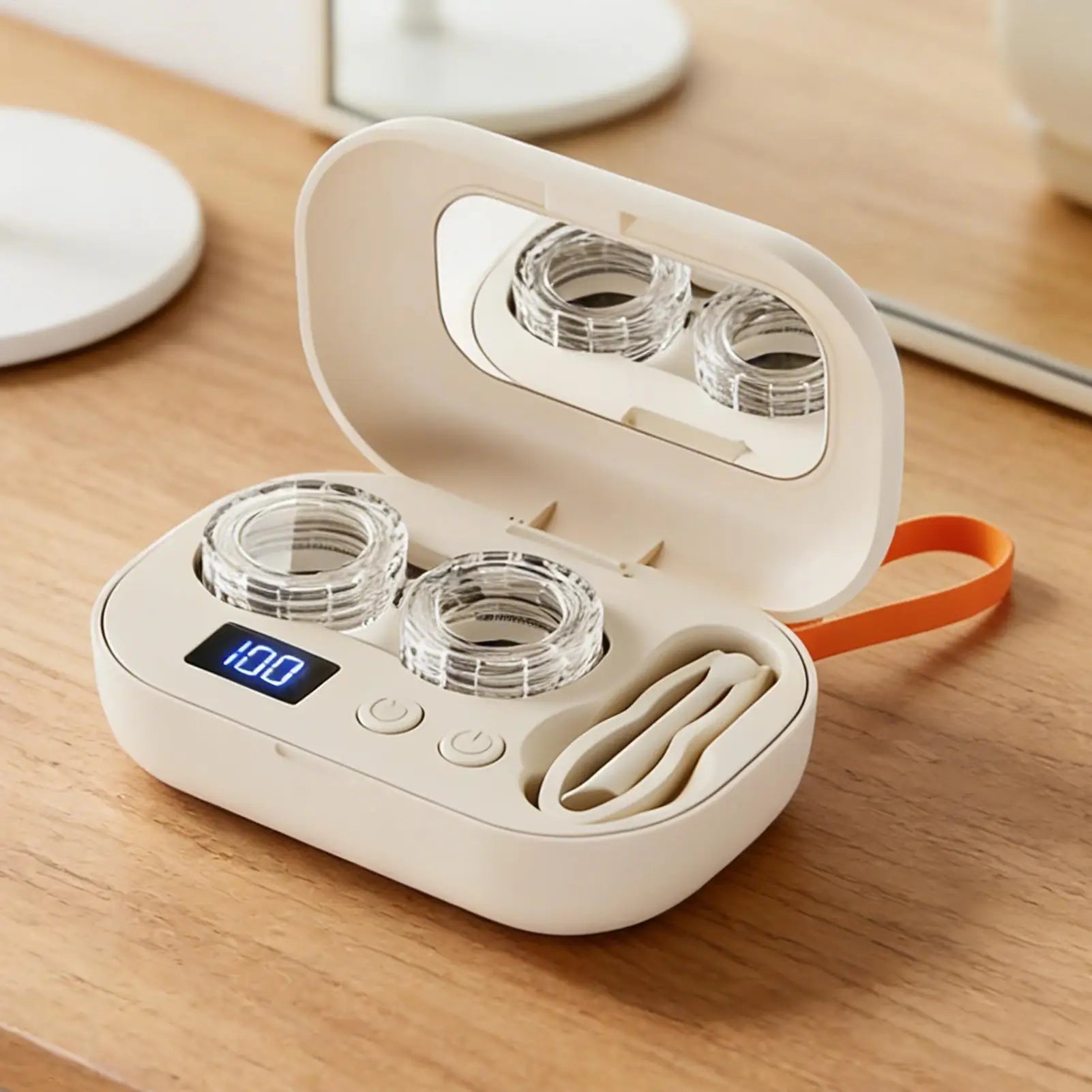 Contact Lens Cleaner High Frequency Vibration Contact Lens Cleaning Case Ultrasonic Electric Daily Supplies for Gym Sports