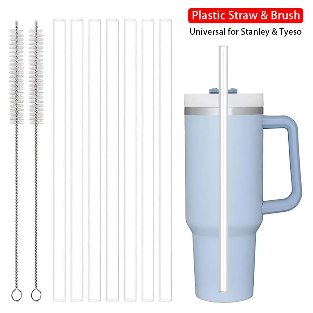 New 9mm Straight Drinking Straws Vacuum Tumbler Themos Cup Bottle Replacement Straw with Brush Suitable for  18-40oz