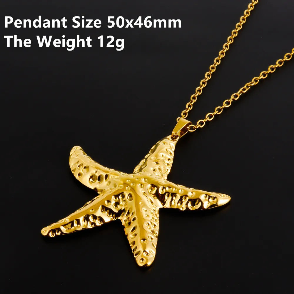 1Pc Stainless Steel Summer Sea Animal Aesthetic Women Grunge Necklaces Cute Ocean Hippocampus Seahorse Pendant Collares Jewelry