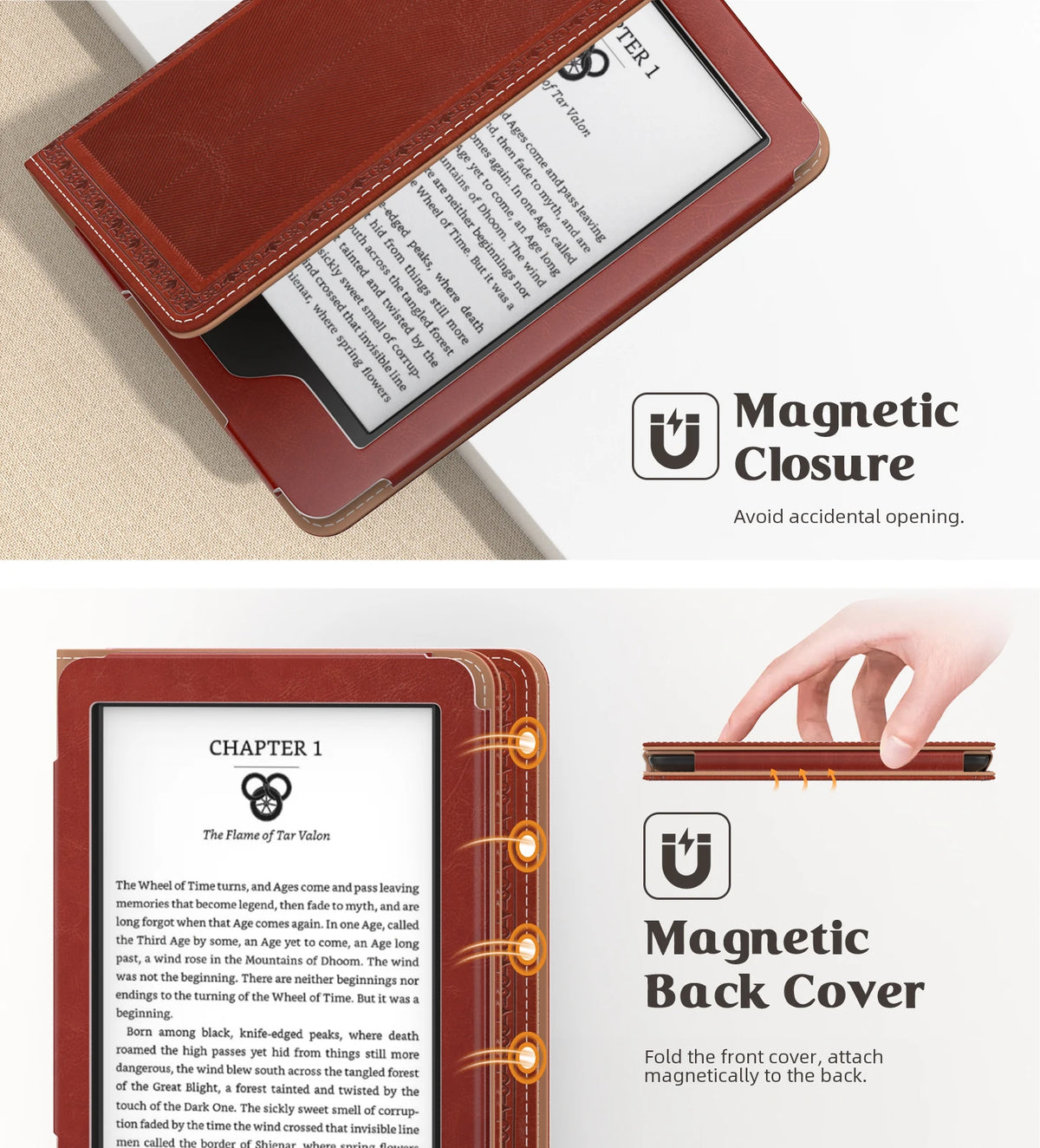 Case for 6" Kindle(11th Generation, 2024/2022 Release)/(10th Gen,2019)/Kindle(8th Gen, 2016), Ultra Lightweight PU Shell Cover