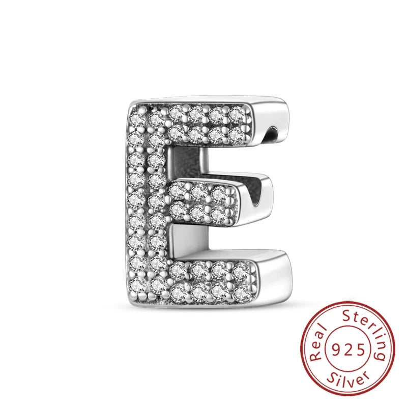 Charms Fit Original Bracelet A-Z Alphabet Charms Beads 925 Sterling Silver 26 Letters Charm for Women Girl DIY Fine Jewelry Gift